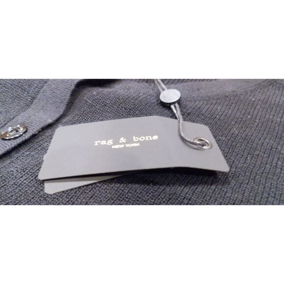 Rag & Bone Black Dina SS Cardigan Top Women's Size Medium NWT - Picture 3 of 3